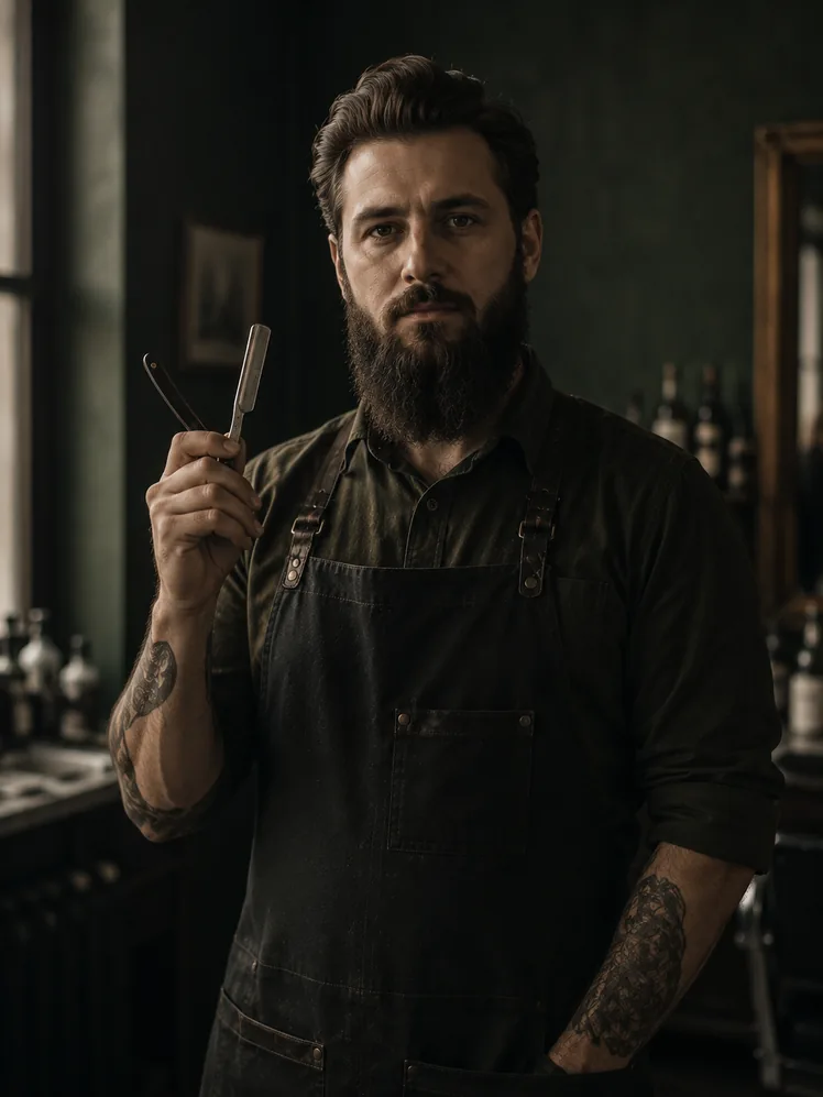 Ілля Ткач — барбер Bull & Dog, майстер гоління небезпечною бритвою